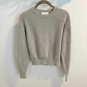 Wilfred Aritzia Gray Green Cotton Wool Blend Manila Pullover Sweater Size XS